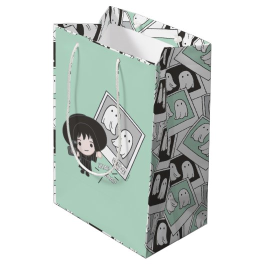 ビートルジュース |チビ（小さくかわいく書いた感じ）リディア幽霊写真 ミディアムペーパーバッグ (裏面アングル)