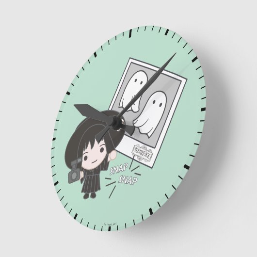 ビートルジュース |チビ(小さくかわいく書いた感じ)リディア幽霊写真 ラウンド壁時計 (傾斜)