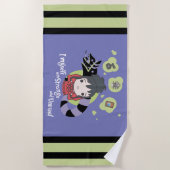 ビートルジュース |チビ(小さくかわいく書いた感じ)リディア「奇妙で異常」 ビーチタオル (正面)