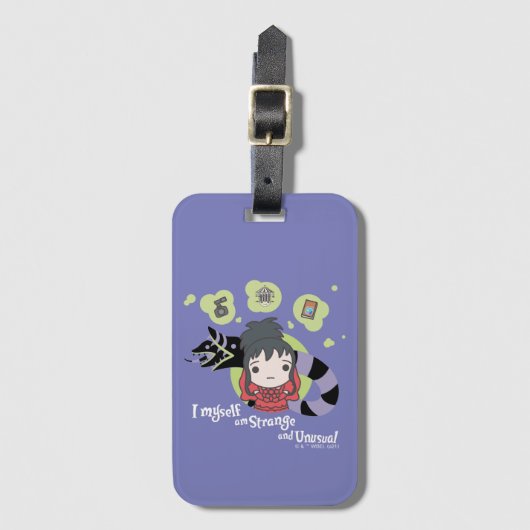 ビートルジュース |チビ（小さくかわいく書いた感じ）リディア「奇妙で異常」 ラゲッジタグ (正面縦)