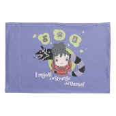 ビートルジュース |チビ(小さくかわいく書いた感じ)リディア「奇妙で異常」 枕カバー (裏面)