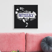 ビートルジュース |ミミズがビールジュースのロゴに巻きついています キャンバスプリント (インサイチュ (リビング))