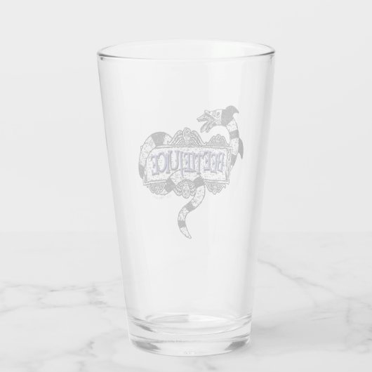 ビートルジュース |ミミズがビールジュースのロゴに巻きついています タンブラーグラス (裏面)