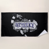 ビートルジュース |ミミズがビールジュースのロゴに巻きついています ビーチタオル (正面)