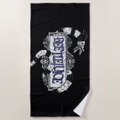 ビートルジュース |ミミズがビールジュースのロゴに巻きついています ビーチタオル (正面)