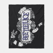 ビートルジュース |ミミズがビールジュースのロゴに巻きついています フリースブランケット (正面)