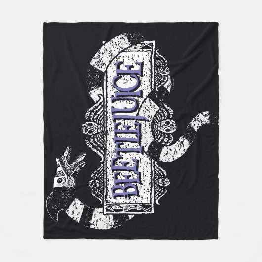 ビートルジュース |ミミズがビールジュースのロゴに巻きついています フリースブランケット (正面)