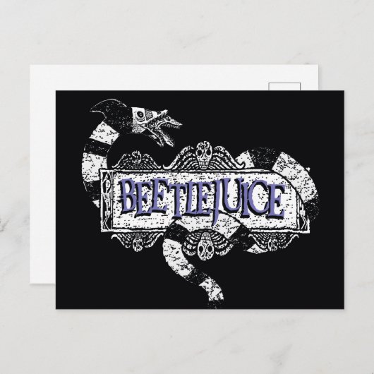 ビートルジュース |ミミズがビールジュースのロゴに巻きついています ポストカード (正面/裏面)