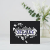 ビートルジュース |ミミズがビールジュースのロゴに巻きついています ポストカード (スタンド正面)