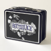 ビートルジュース |ミミズがビールジュースのロゴに巻きついています メタルランチボックス (裏面)