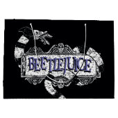 ビートルジュース |ミミズがビールジュースのロゴに巻きついています ラージペーパーバッグ (裏面)