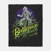 ビートルジュース |墓石に座る フリースブランケット (正面)