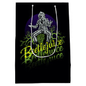 ビートルジュース |墓石に座る ミディアムペーパーバッグ (裏面)