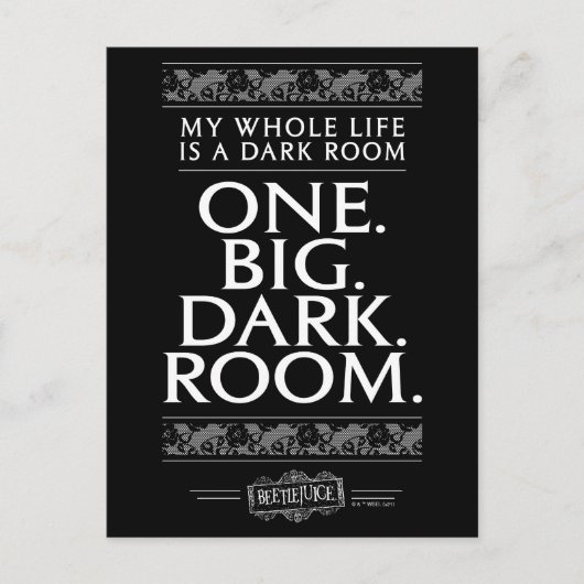 ビートルジュース |私の人生は暗い部屋 ポストカード (正面)