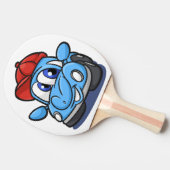 ビートルーの漫画の車-背景色を選択 卓球ラケット (横)