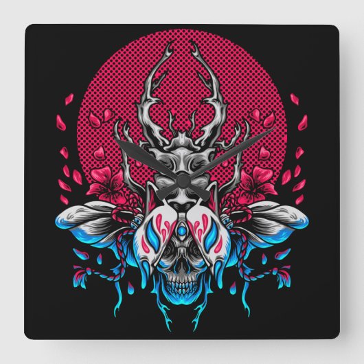 ビートル スクエア壁時計 (正面)