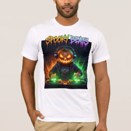 ビート不気味Jack-o-Lantern Halloween DJ Tシャツ