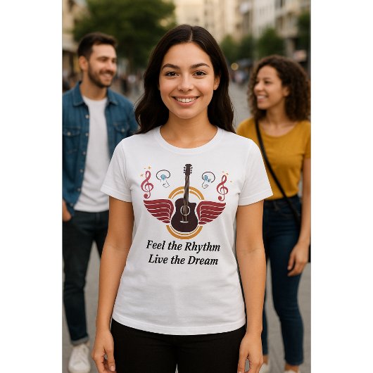 ビート感じ、夢を生きる – 音楽ユニセックス愛好家 Tシャツ