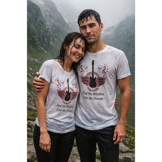 ビート感じ、夢を生きる – 音楽ユニセックス愛好家 Tシャツ