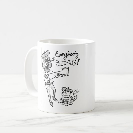 ビート族のひよこおよびエディーのコーヒー・マグ コーヒーマグカップ (正面左)