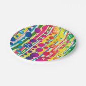 [ビート族の泡]レトロの水玉模様のストライプのな紙 ペーパープレート (アングル)