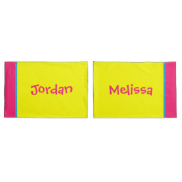 [ビート族の泡]レトロの水玉模様のストライプのな黄色 枕カバー