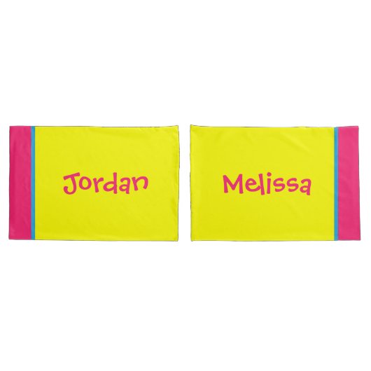 [ビート族の泡]レトロの水玉模様のストライプのな黄色 枕カバー (バックセット)