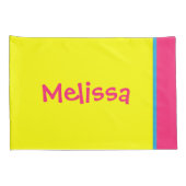 [ビート族の泡]レトロの水玉模様のストライプのな黄色 枕カバー (裏面-右)