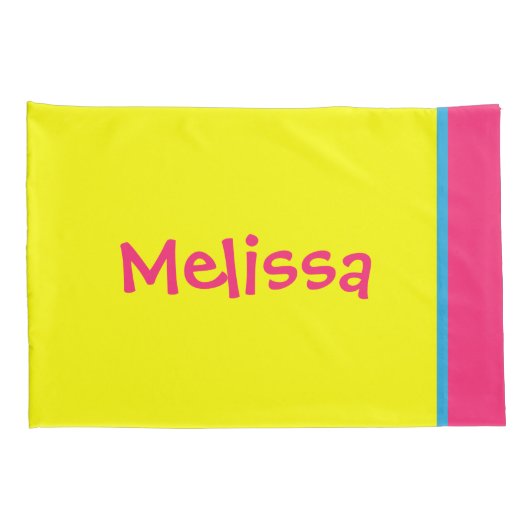 [ビート族の泡]レトロの水玉模様のストライプのな黄色 枕カバー (裏面-右)