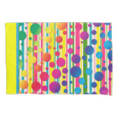 [ビート族の泡]レトロの水玉模様のストライプのな黄色 枕カバー (正面左)