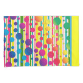 [ビート族の泡]レトロの水玉模様のストライプのな黄色 枕カバー (正面右)