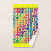 [ビート族の泡]レトロの水玉模様のストライプの虹1 バスタオルセット (ハンドタオル)