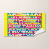 [ビート族の泡]レトロの水玉模様のストライプの虹1 バスタオルセット (ハンドタオル)