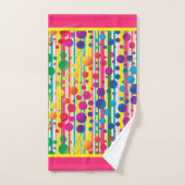 [ビート族の泡]レトロの水玉模様のストライプの虹2 バスタオルセット (ハンドタオル)