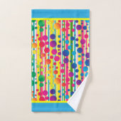 [ビート族の泡]レトロの水玉模様のストライプの虹3 バスタオルセット (ハンドタオル)