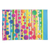 [ビート族の泡]レトロの水玉模様のストライプの青 枕カバー (正面右)