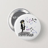 ビート族ジャズサクソフォーンプレーヤー 缶バッジ (正面&裏面)