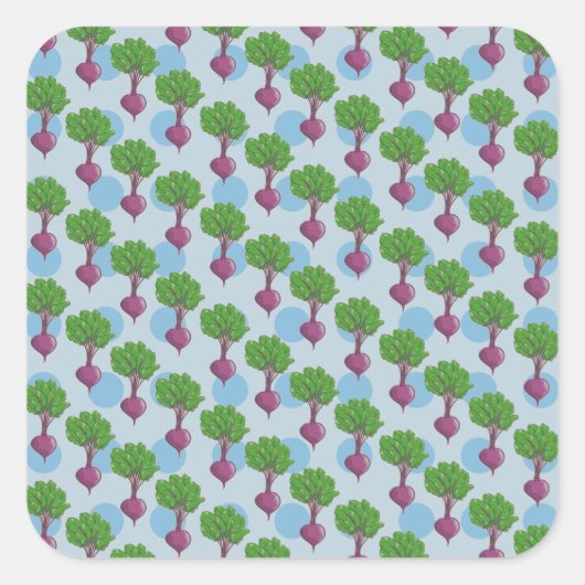 ビート植物パターン スクエアシール (正面)