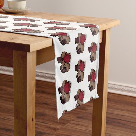 ビート漫画イラストレーション ショートテーブルランナー (インサイチュ)