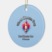 ビート糖尿病。世界糖尿病の日。 セラミックオーナメント (左)