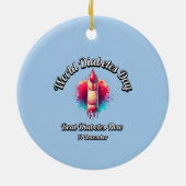 ビート糖尿病。世界糖尿病の日。 セラミックオーナメント (裏面)