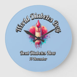 ビート糖尿病。世界糖尿病の日。 ラージ壁時計