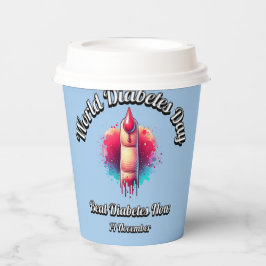 ビート糖尿病。世界糖尿病の日。 紙コップ