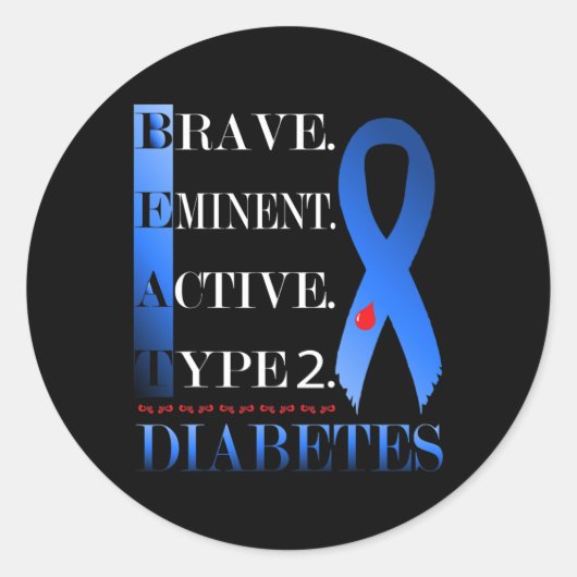 ビート糖尿病T型2型糖尿病認識度バルク ラウンドシール (正面)