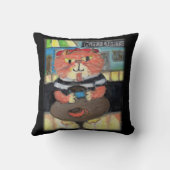 ビート詩人フォークアートキャットおもしろい50絵画's クッション (裏面)