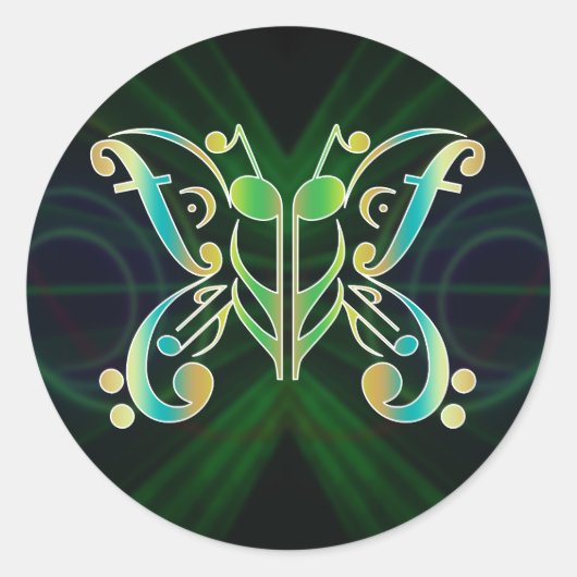 ビート・ターフライ・ステッカー ラウンドシール (正面)