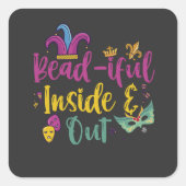 ビードの内側とアウトおもしろいマルディグラスギフト スクエアシール (正面)