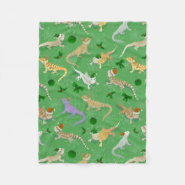 ビードドラゴンモーフホリデイグリーン フリースブランケット