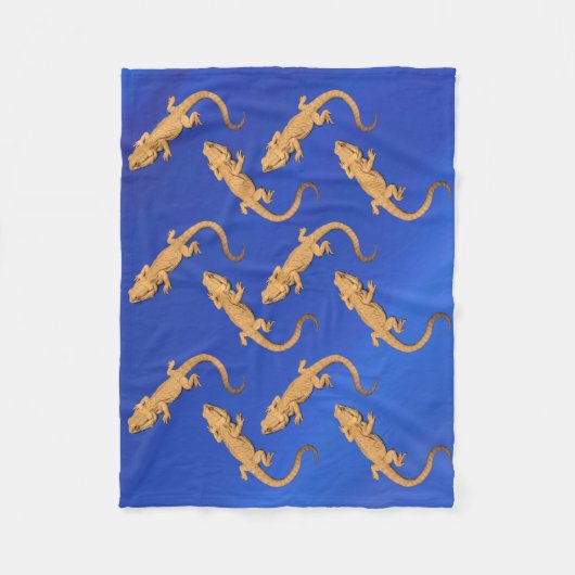 ビードドラゴンリザードフリースブランケットスロー フリースブランケット (正面)