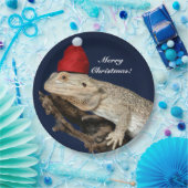 ビードパーソナライズされた・ドラゴン・リザード – サンタ・ハット ペーパープレート (パーティー)